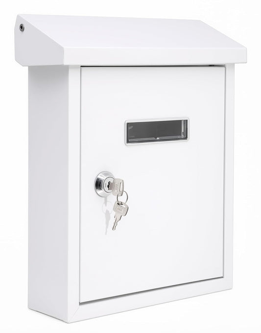 Serenelife Buzón de Pared a Prueba de Intemperie con Cerradura, Acero Galvanizado, Tapa Metálica para Cartas, Periódicos y Dinero, Buzón para Exterior, Oficina, Casa y Negocios