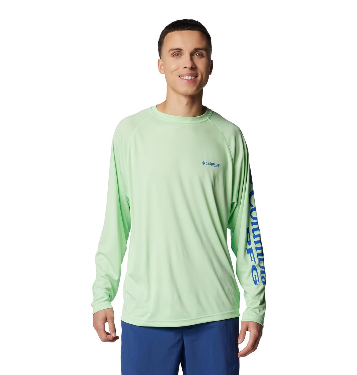 Columbia PFG Terminal Tackle Camisa Manga Larga Hombre - G - Logotipo de Key West - Vivid Azul