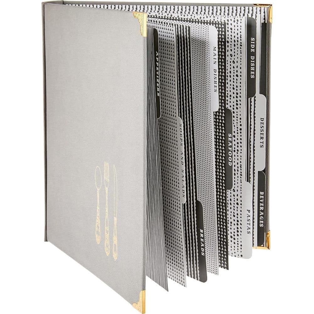 C.R.Gibson - Carpeta de recetas (piel sintética), Gris/multicolor, 1