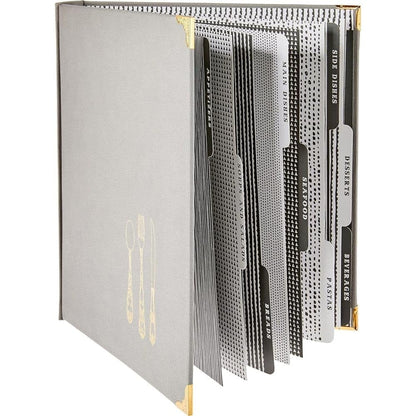 C.R.Gibson - Carpeta de recetas (piel sintética), Gris/multicolor, 1