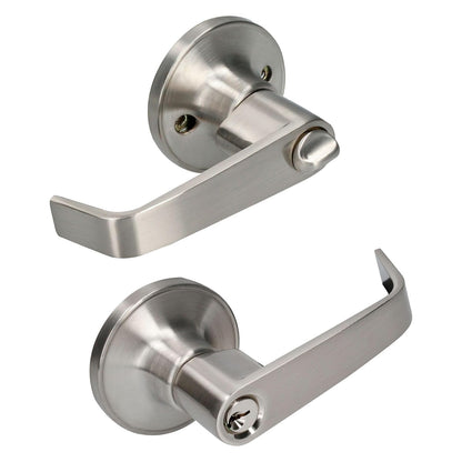 Lock 22MA Lock Manija tubular rect func recámara acabado níquel satina, color, pack of/paquete de 1