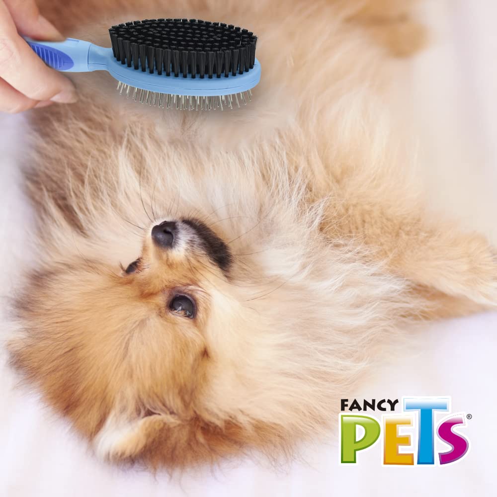 Fancy Pets Cepillo Doble Grande para Perro con Cerdas y Púas de Acero