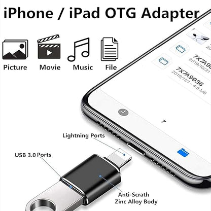 PAINICA Adaptador Lightning Macho a USB 3.0 Hembra OTG Cable [Certificado Apple MFi] USB OTG convertidor de sincronización de Datos para iPhone/iPad/iPod
