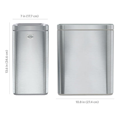 CLOROX - Papelera delgada y abierta, cesta de basura de metal pequeña de 2.6 galones (10 litros) con cubeta extraíble para espacios estrechos, cubeta de basura de acero inoxidable para baño, recámara