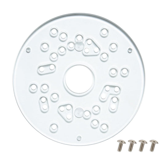 POWERTEC 71381 5-3/4" Universal Trim Router Base Plate | Comes with Installation Screws | Solid 1/4" (6.36mm) Thick Clear Hardened Acrylic | Predrilled Hole Patterns for Easy Install onto Your Router