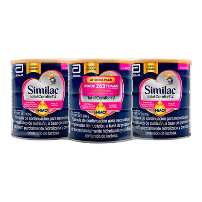 SimilacTotal Comfort 2 Fórmula Baja en Lactosa Pack 2.4 kg | Fórmula Etapa 2 para niños de 1 a 3 años con necesidades especiales de nutrición con proteína parcialmente hidrolizada