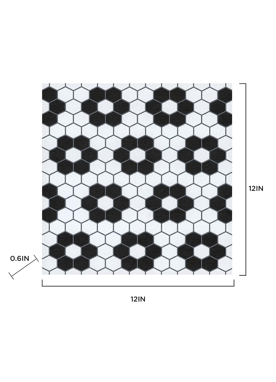 FloorPops FP3931 - Azulejos de piso para despegar y pegar, color negro