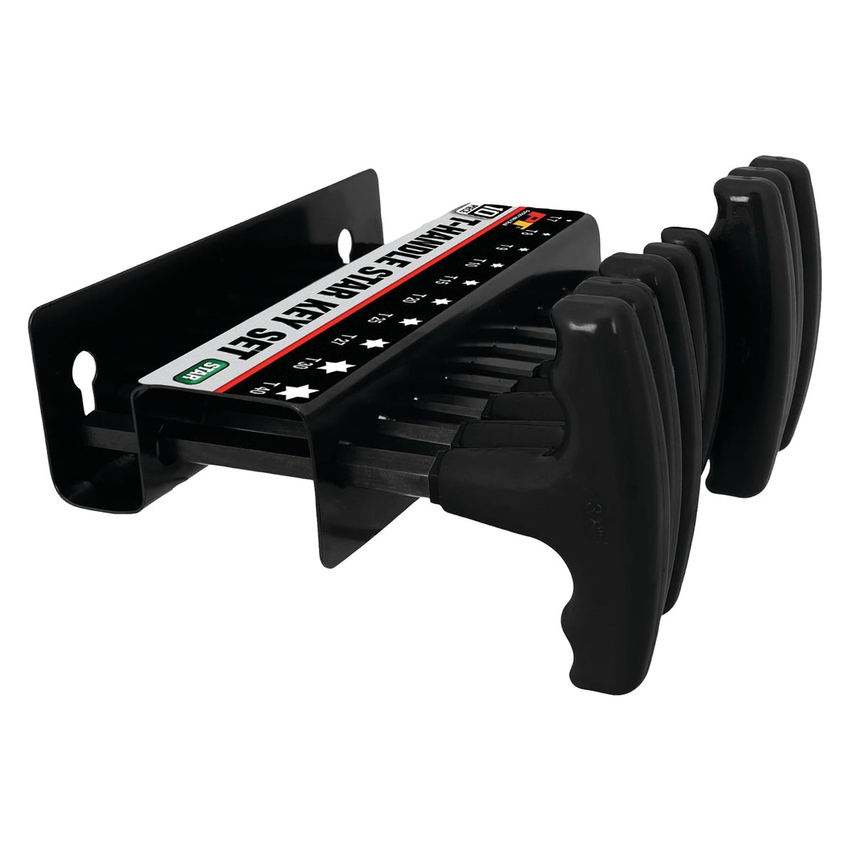 Wilmar Performance Tool W80276 Juego de estrella con mango en T, 10 piezas | Juego de conductores de automóviles hecho de aleación de acero. Cómodo agarre de plástico. Incluye bandeja de almacenamiento