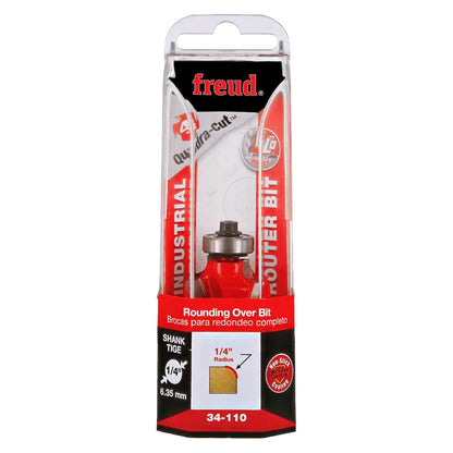 Freud Freud 1/4" Radius Rounding Over Bit, 1/4" Shank (Quadra-Cut) (34-110)