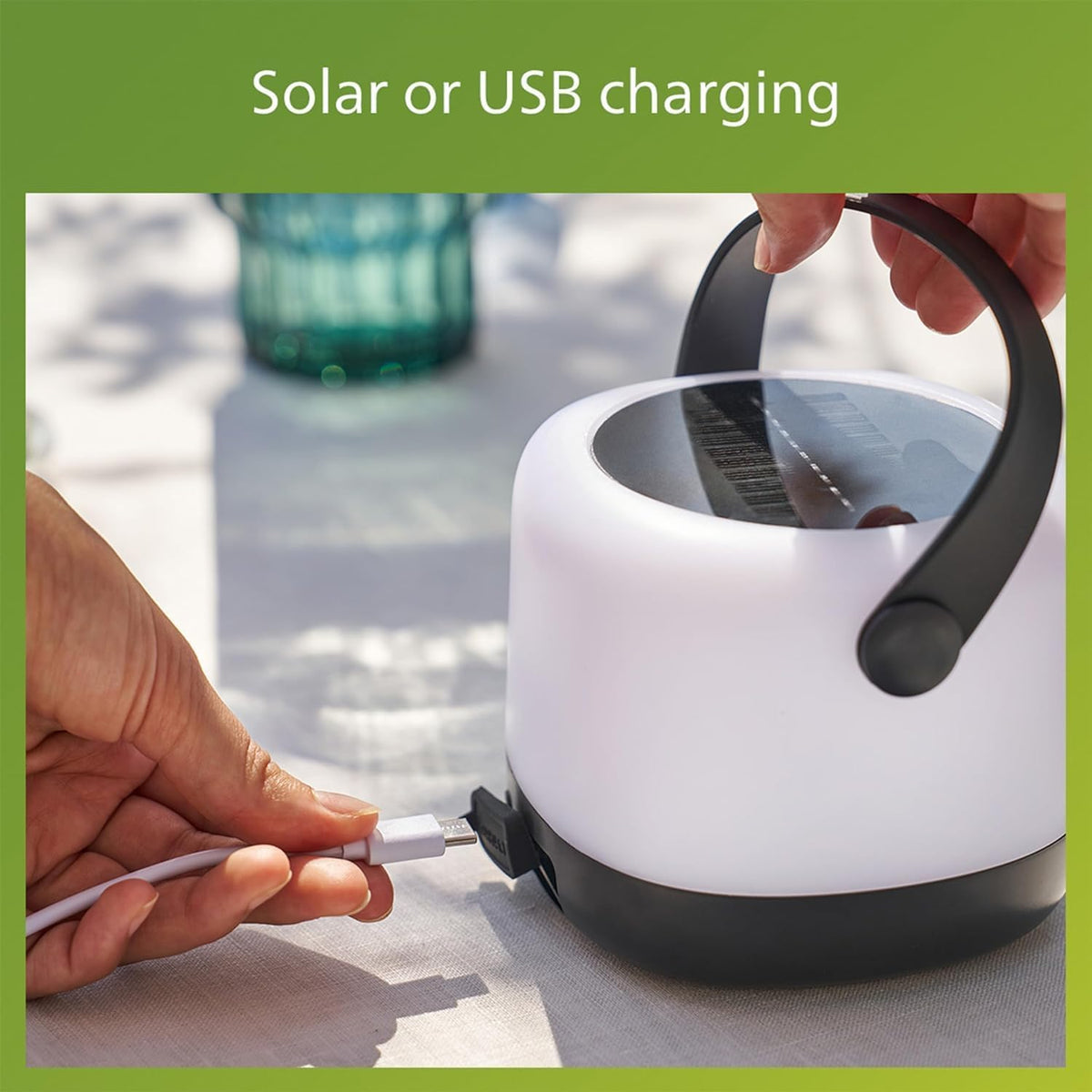 PHILIPS LED solar portátil 3 en 1 ajuste de luz 1 paquete de 1 paquete de blanco brillante (3000 K) y cambio de color 80/20 lúmenes, impermeable y recargable