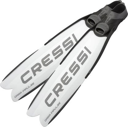 Cressi Gara - Aletas modulares de Impulso para apnea con Cuchillas Intercambiables, diseñadas y Fabricadas en Italia - EU44 - 45|US Man 11 - 11.5|US Lady 12 - 12.5|MX 29 - 29.5 - Blanco