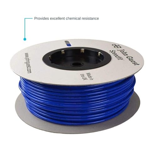 John Guest - Tubo LLDPE de 3/8 pulgadas x 25 pies, tubo de agua flexible para fontanería, azul, PE-12-EI-025F-B