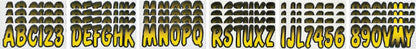 Hardline Products Series 200 Kit de número de Registro de Barco y PWC a Juego de fábrica de 3 Pulgadas, Amarillo/Negro - YEBKG200