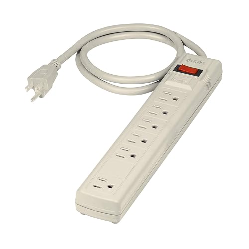Volteck MUL-645, Multicontacto uso rudo, 6 entradas, supresor, 450 joules