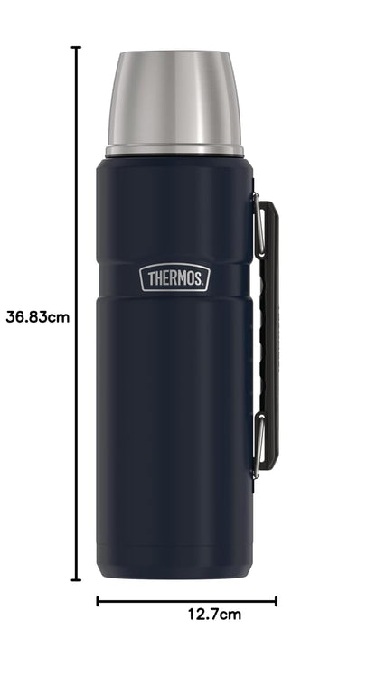 THERMOS Stainless King - Botella de bebidas aislada al aspiradora, 66 onzas, color azul medianoche