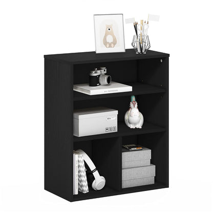 Furinno Pasir - Librería de 3 Niveles, Roble Negro