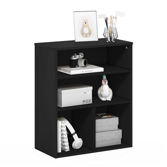 Furinno Pasir - Librería de 3 Niveles, Roble Negro