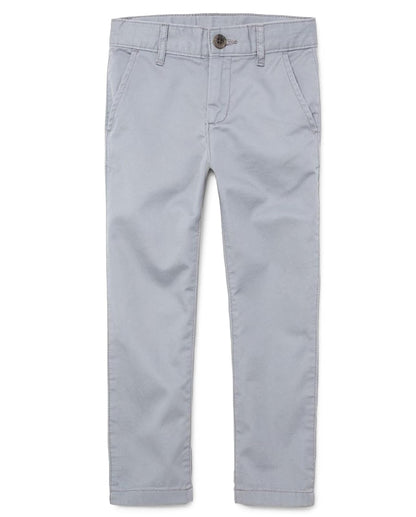 The Children's Place Pantalón Chino Elástico para Niño - Gris (Fin Gray) - 14