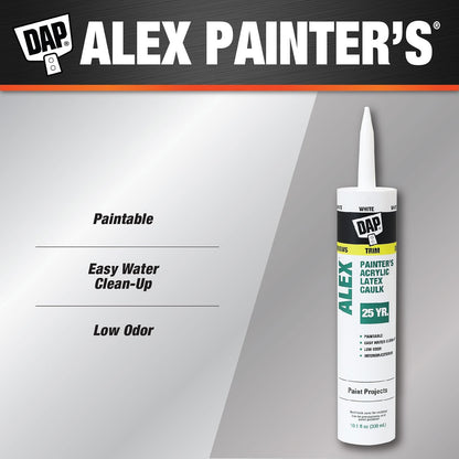 DAP Alex Painter's Calafaté de látex acrílico, blanco, 10 onzas, paquete de 30 (7079818670)