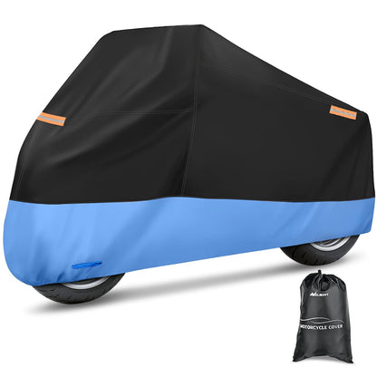 Nilight - Funda de Motocicleta Universal para Todas Las Estaciones, Tela Oxford con Agujero de Bloqueo, Impermeable, Duradera UV con Bolsa de Almacenamiento y Tira Reflectante Protectora, se Adapta a