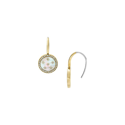 Fossil Aretes jf04867710 classic mother of pearl de acero inoxidable en color dorado para dama