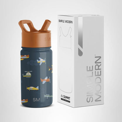 Simple Modern Summit Botella de Agua para Niños con Popote, 530 ml, Confetti - 415ml - -Wheels Up