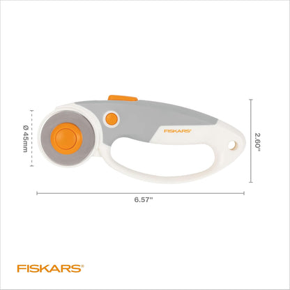 Fiskars - Cortador Rotativo de Bucle, Titanio, 45 mm, Mango de Agarre Suave