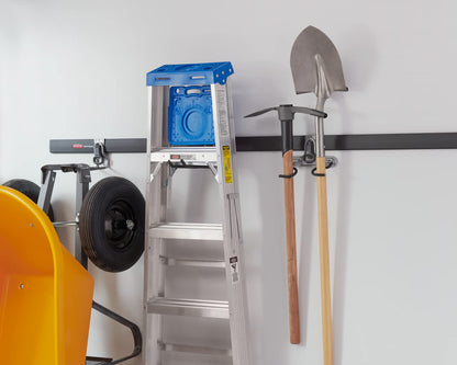 Rubbermaid FASTTRACK – Riel de Pared con Ganchos Multiusos, Sistema Organizador de Almacenamiento para Garaje y Casa, Acero de Alta Resistencia 1784454