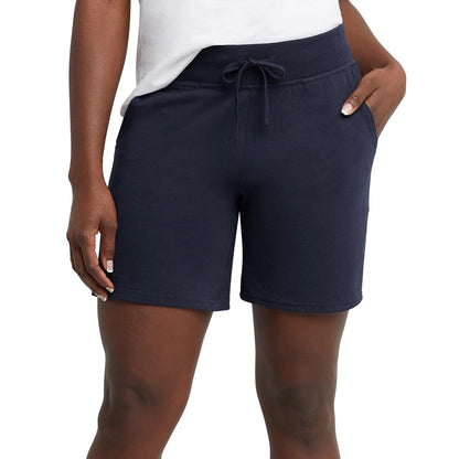Hanes Short Deportivo de Algodón para Mujer - marino - G