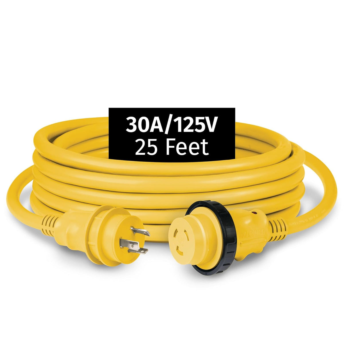 Marinco Eel ShorePower Cordsets - 125V 30A - 7,62 m - Amarillo