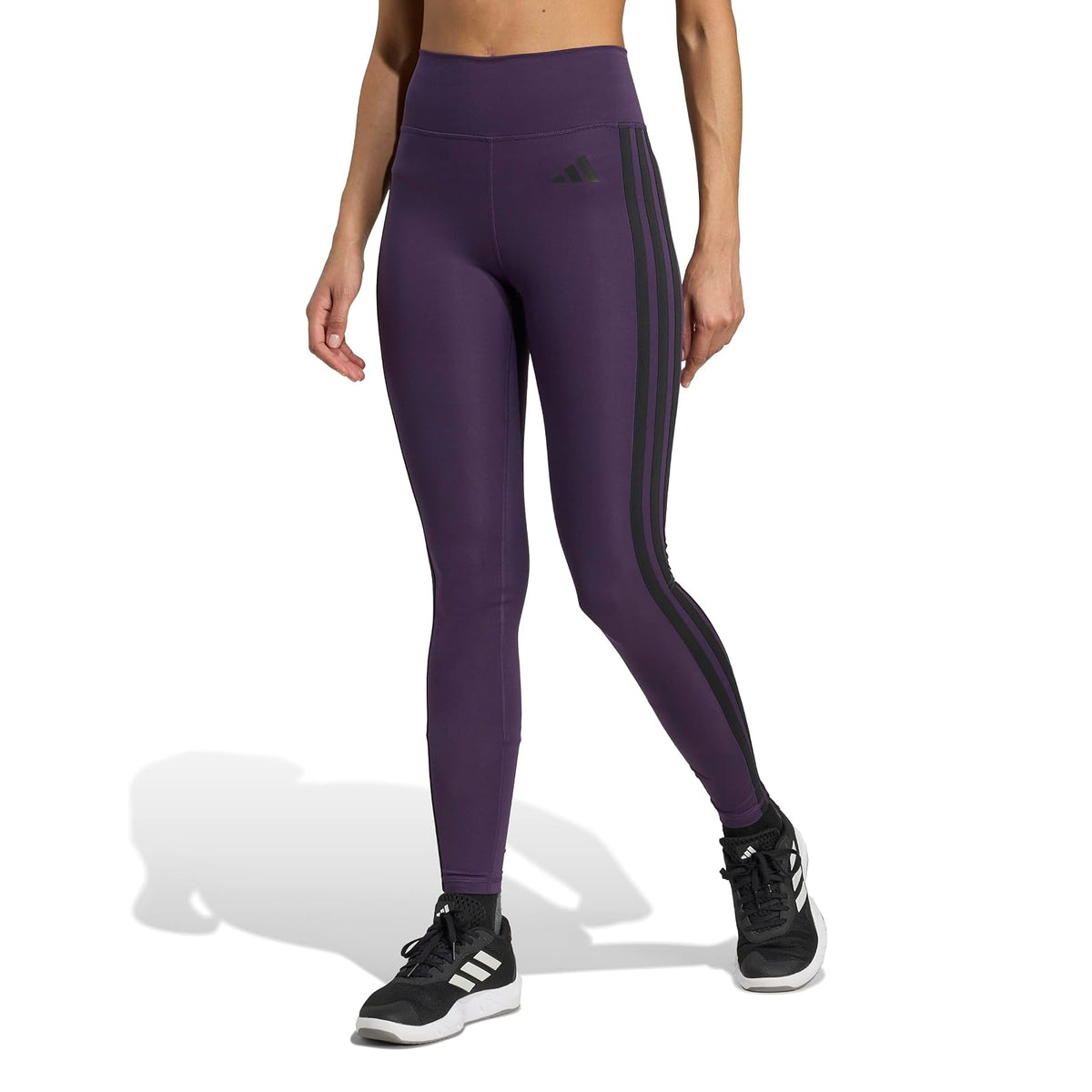 adidas Optime Essentials Leggings 3 Rayas Mujer - CH - Aurora Plum - Black