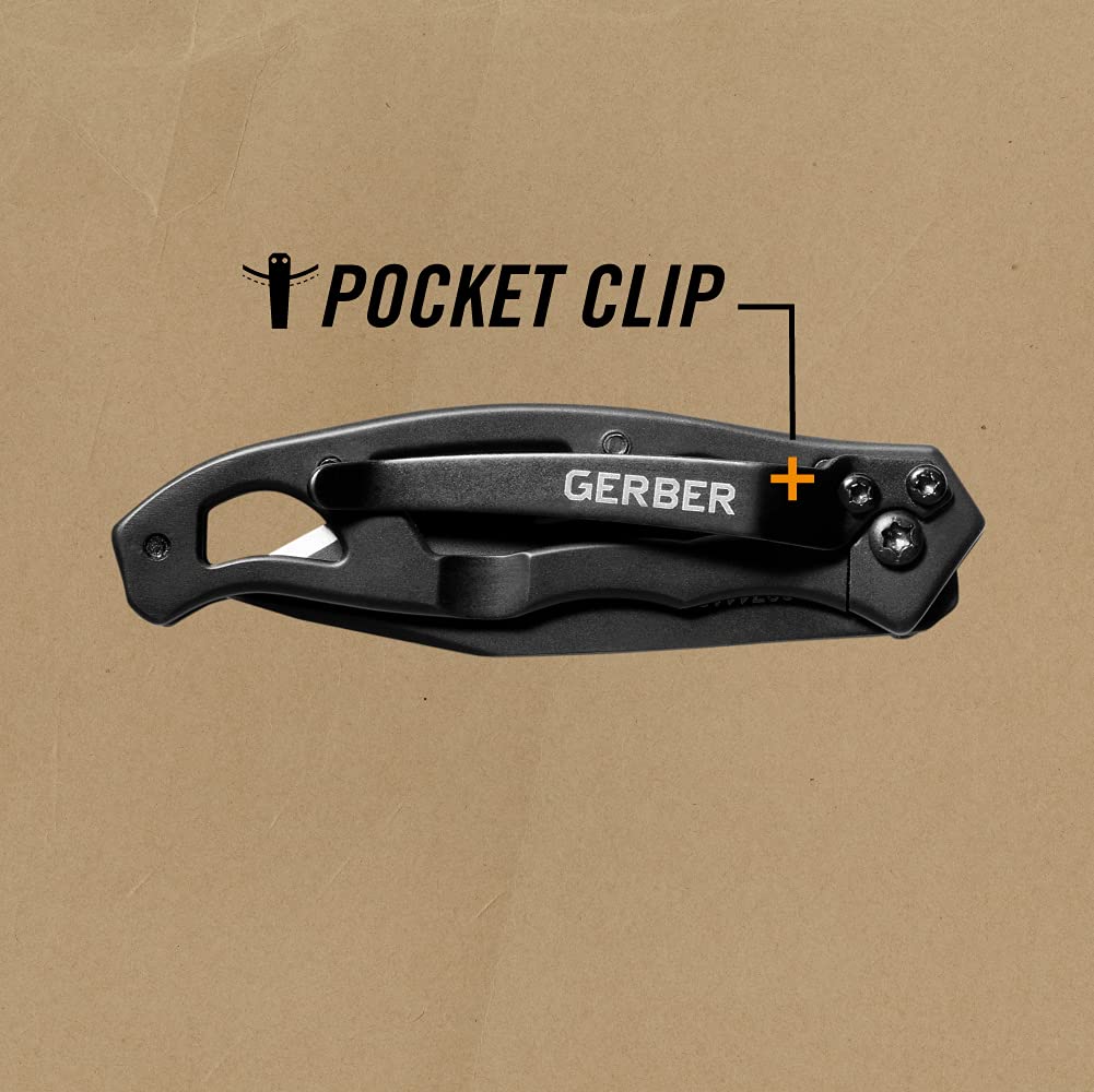 Gerber Paraframe Mini Cuchillo Tanto Point, Negro [31-001729], Pequeño