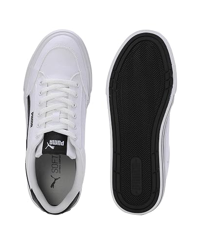 PUMA, Tenis Court Classic Vulcanizado, Unisex, Blanco con Negro, Talla 25,5