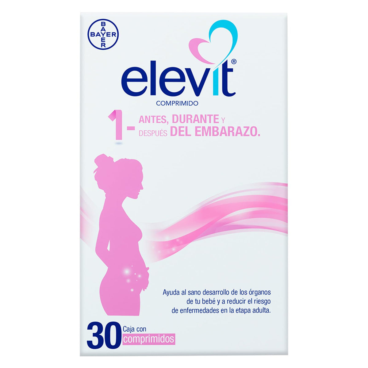 Elevit Embarazo y Lactancia, Multivitamínico con Ácido Fólico y Hierro, Ayuda el Sano Desarrollo de los Órganos de tu Bebe, Vitaminas para Mujer y Bebé, 30 Tabletas