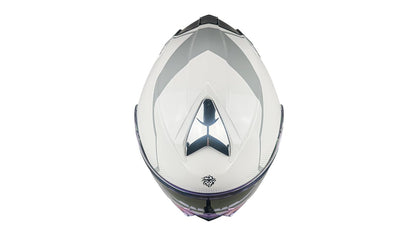 KOV Casco Thunder Waves Blanco ABATIBLE para Moto Certificado Dot