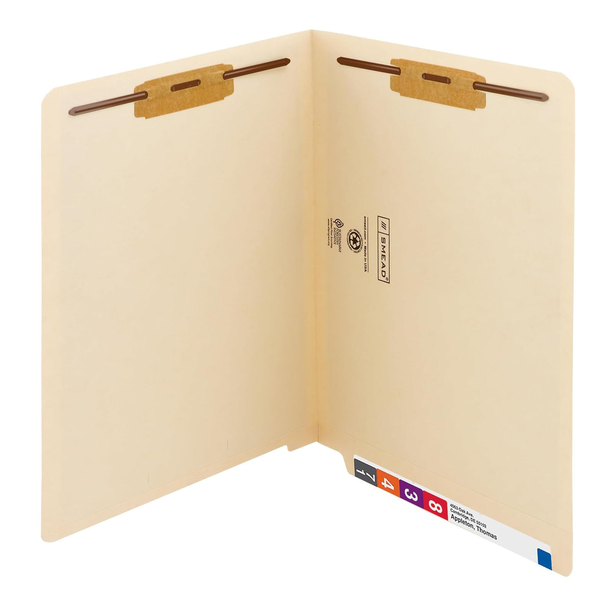 Smead Carpeta de archivos de cierre de pestaña de extremo pesado, pestaña de corte recto reforzada Shelf-Master, 2 cierres, tamaño carta, Manila, 50 por caja (34215)