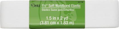 Dritz Notions DRI9577.W - Cintura elástica suave, 3,81 cm, color blanco