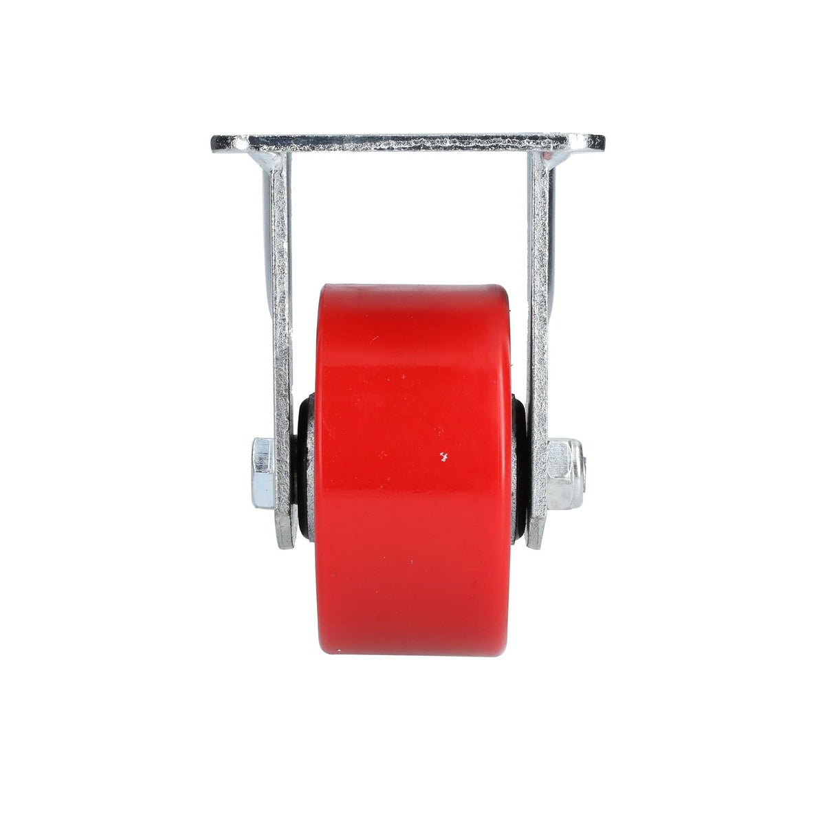 Surtek RP10F Rodaja de fierro con poliuretano rojo fija 4"
