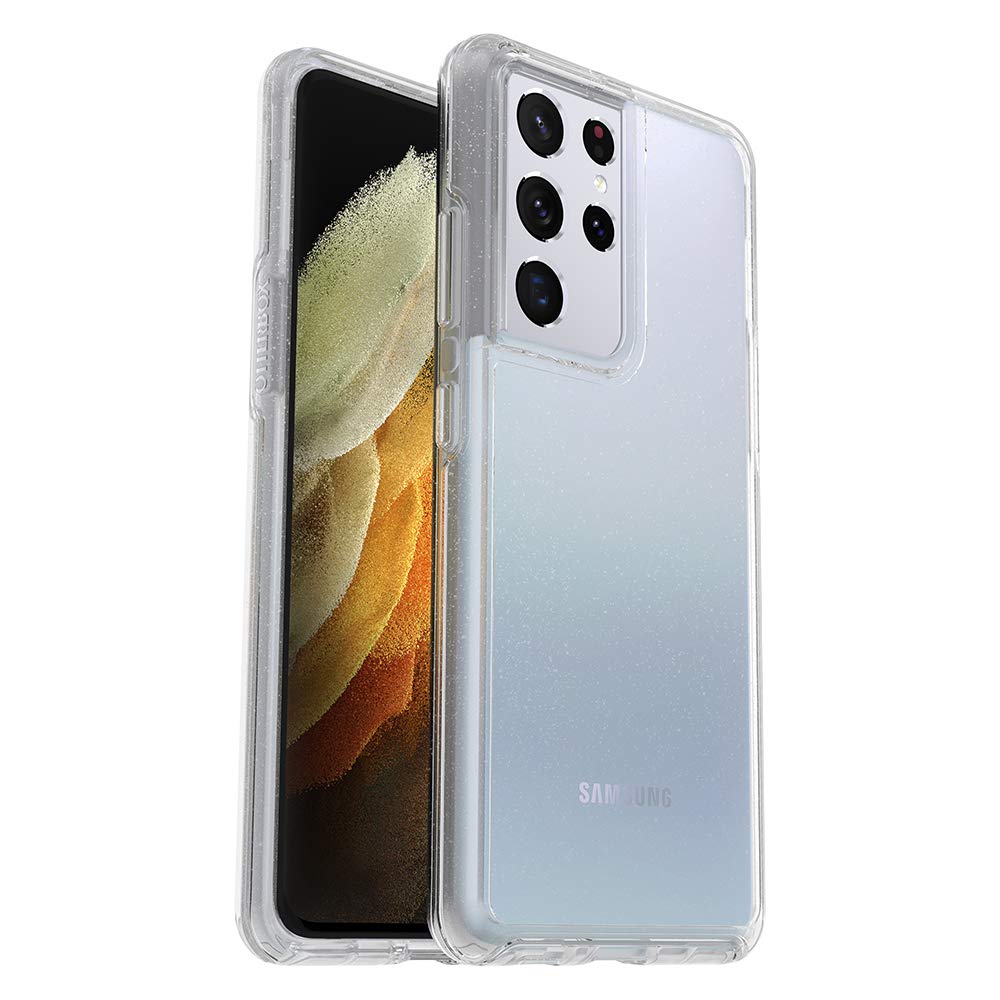 OtterBox Symmetry - Funda Transparente para Galaxy S21 Ultra 5G (Solo no Compatible con Tallas no Grandes o Grandes) - Stardust (Escamas Plateadas/Transparentes)