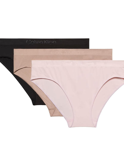 Calvin Klein Bonded Flex Seamless 3-Pack Mid Rise Bikini Bikini Estilo Ropa Interior Mujer