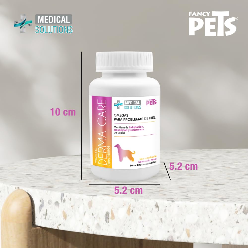 Fancy Pets Medical Solutions Complete Derma Care para Perros 60 Tabletas Masticables Suplemento Nutricional para Piel y Pelaje Saludable