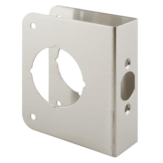 Prime-Line MP9454 - Refuerzo de cerradura y puerta, 1-3/8 pulgadas x 2-1/8 pulgadas, acero inoxidable, acabado natural (paquete individual)