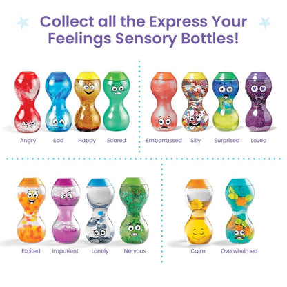 hand2mind Express Your Feelings - Botellas sensoriales de emociones secundarias II