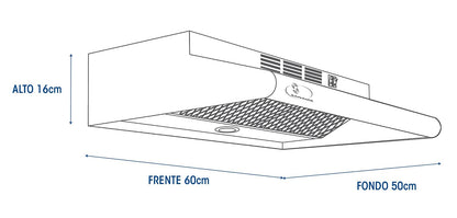 SANAIRE AXR60NM Campana de Pared, Axr 60cm Negro Mate