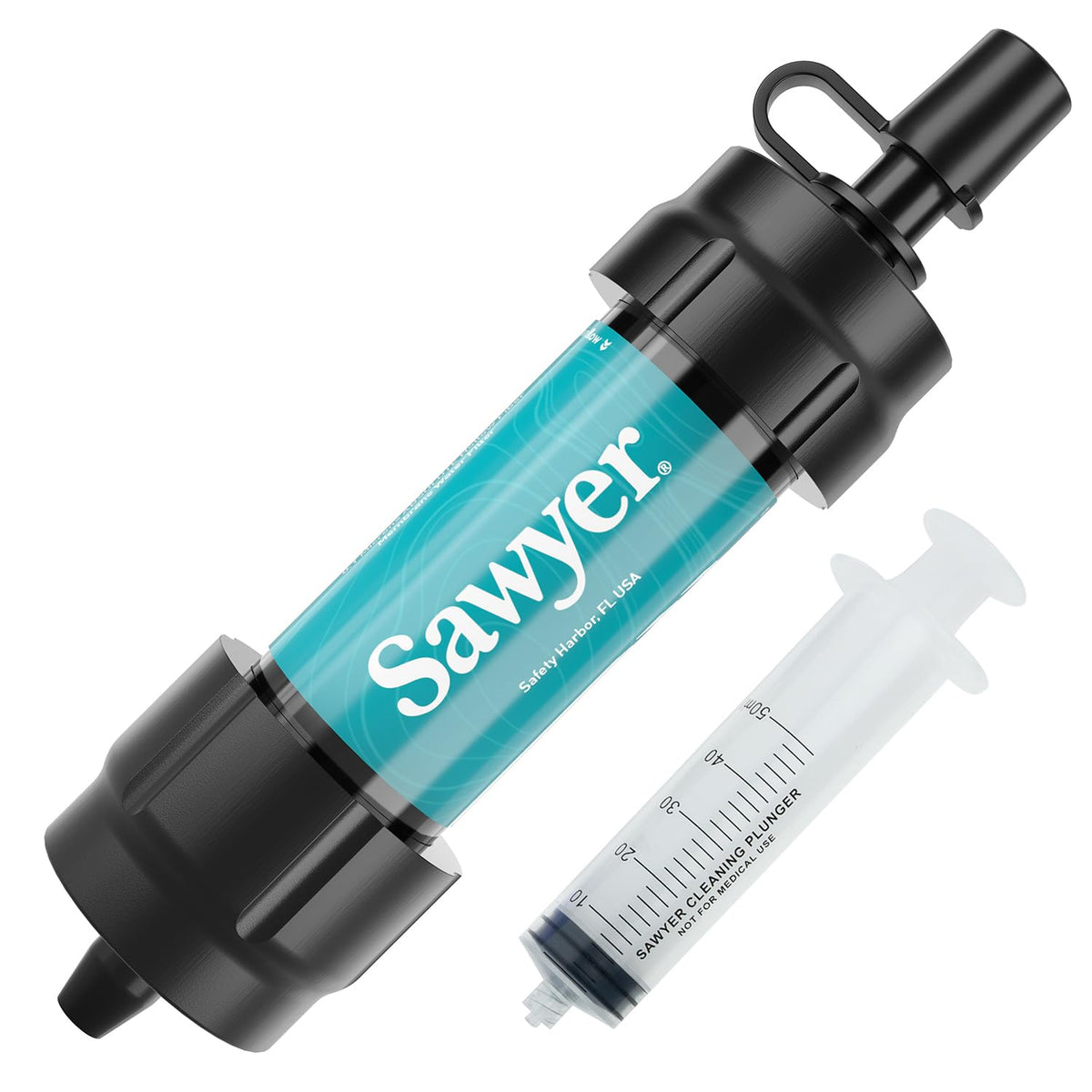 Sawyer Products SP340 Mini Sistema de filtración de Agua, Filtro y émbolo de Limpieza Solamente, Individual, Verde Azulado - Solo filtro - Único - verde azulado