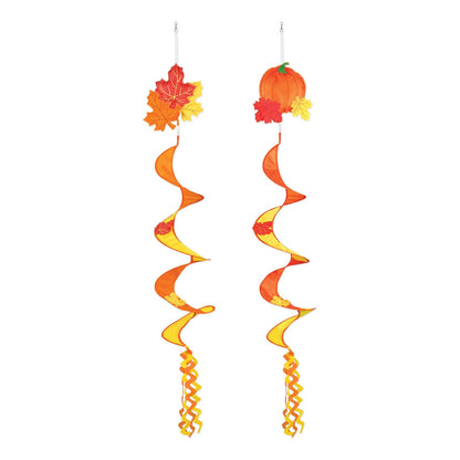 Beistle 2 Piezas de Tela de Nailon otoñal, otoñal, otoño, Acción de Gracias, decoración para Colgar al Aire Libre, 42 Pulgadas, Rojo/Naranja/Amarillo
