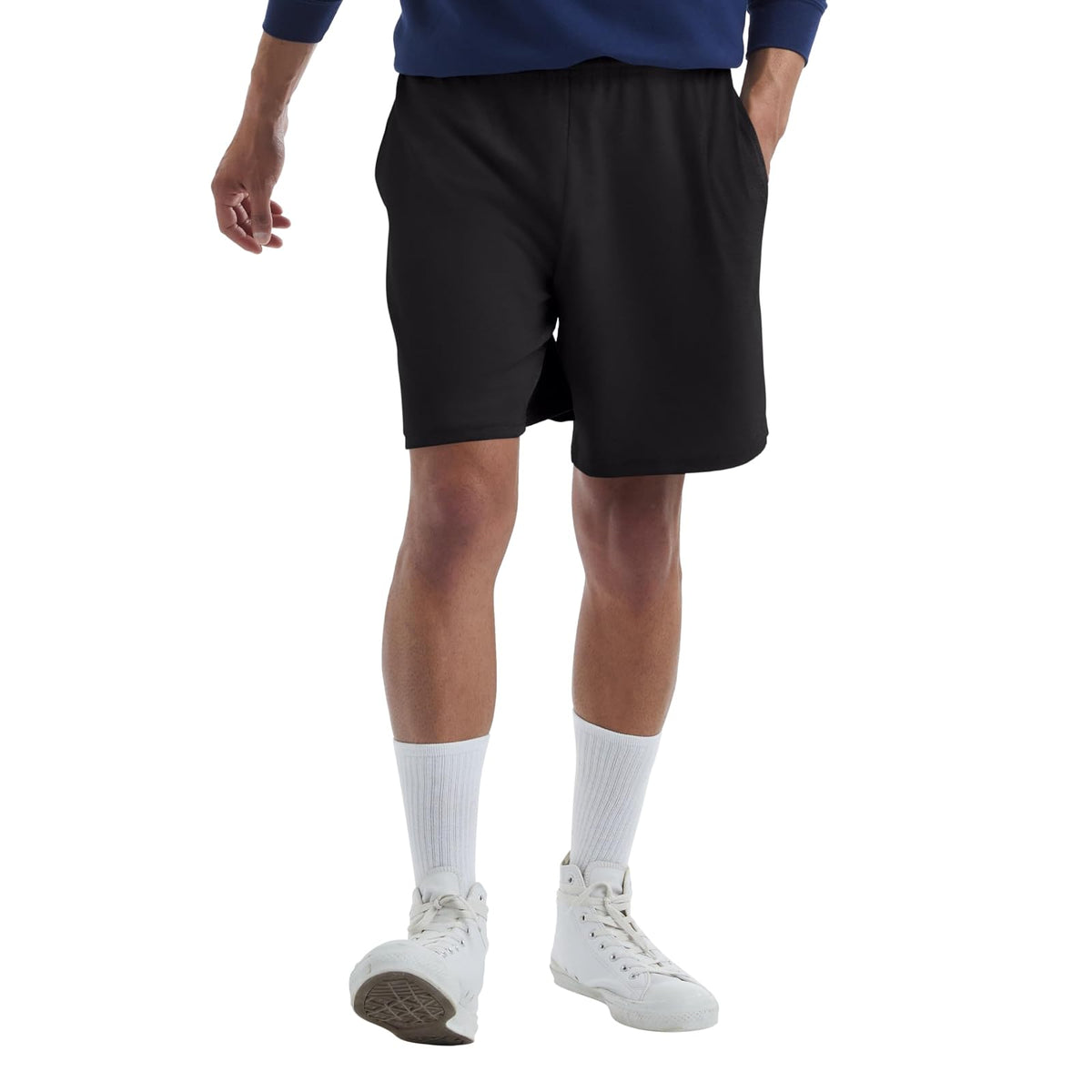 Hanes Men's Jersey Short with Pockets - negro - 3XL