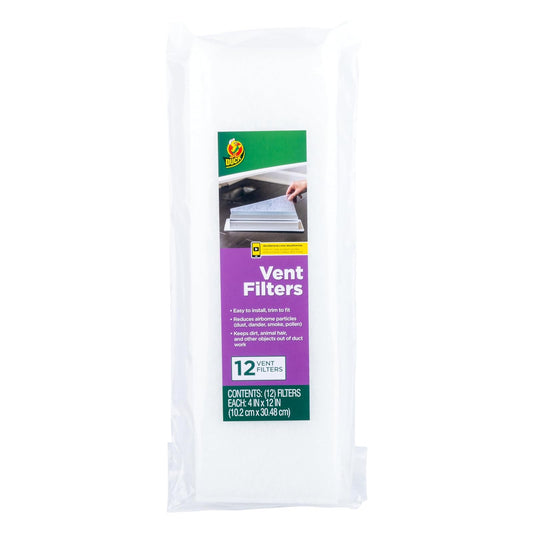 Duck Brand Filtros de ventilación de aire, reducen las partículas transportadas por el aire como polvo, caspa, polen y atrapan los desechos en tu sistema de ventilación, filtros de ventilación de