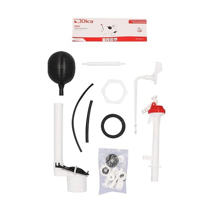 DICA, Juego Completo de Accesorios para W.C, Material Plastico, Hule, Sapo Cónico, 1 Año de Garantia en Defectos de Manufactura, KE.4056P