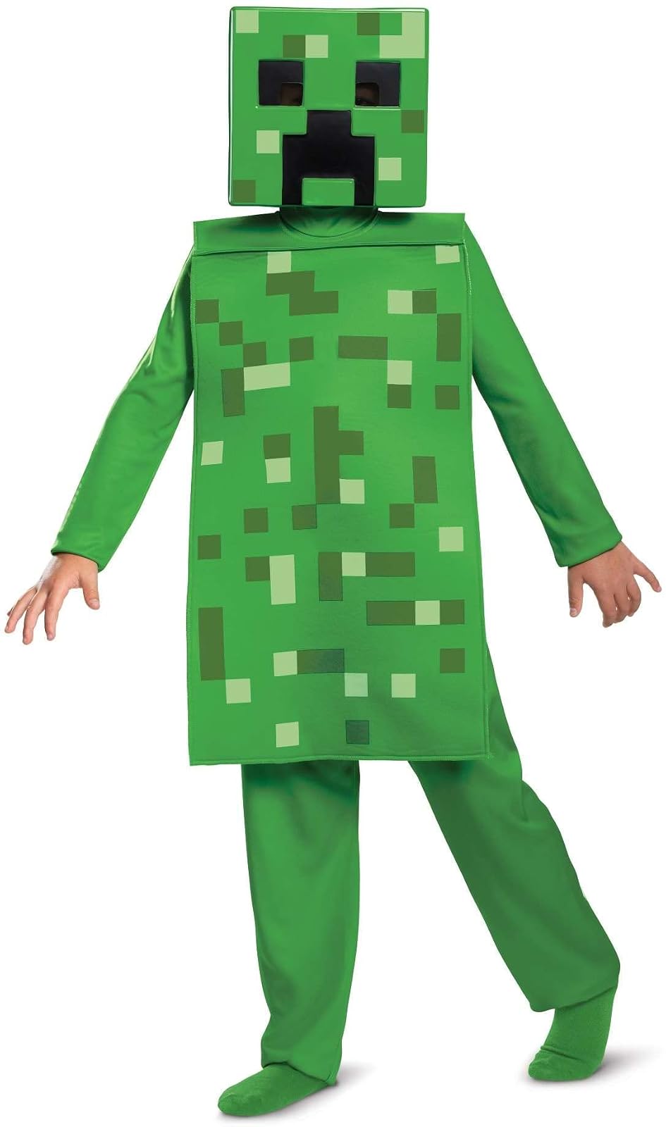 Disfraz de Minecraft Creeper para niño, verde, L (10-12)